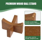 Ball Stand for Display, Basketball Stand, Football Display Stand, Ball Storage Wood Holder for Basketball, Football, Soccer, Rugby, Baseball & Softball