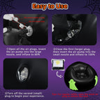 Inflatable Bean Bag Chair Sofa for Kids with Ghost Pattern Glow in the Dark, Blow up Air Lounge Chairs Furniture Couch for Camping Movie Night Party Halloween Decorations Decor