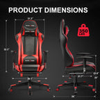 Gaming Chair with Footrest, High Back Computer Chair Ergonomic Game Desk Chair Racing Executive Adjustable Swivel Rocker with Headrest and Lumbar Support
