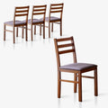 Livinia Seattle Modern Farmhouse Kitchen Dining Room Chair Set of 4, Solid Wood Fabric Upholstered Cushion Seat Wood Ladder Back Chairs (Antique)