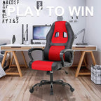 Gaming Chair Office Chair Ergonomic Video Game Chairs Adjustable Reclining Computer Chair with Lumbar Support Armrest Headrest Task Rolling Swivel Chair Game Chair for Adult Teen, Red