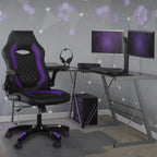Aon Archeus Ergonomic Gaming Office Chair – Premium Comfort High-Back PC Gaming Seat w/Lumbar Support, Armrests & Padded Cushion – Ergonomic Office Chair – Black/Purple