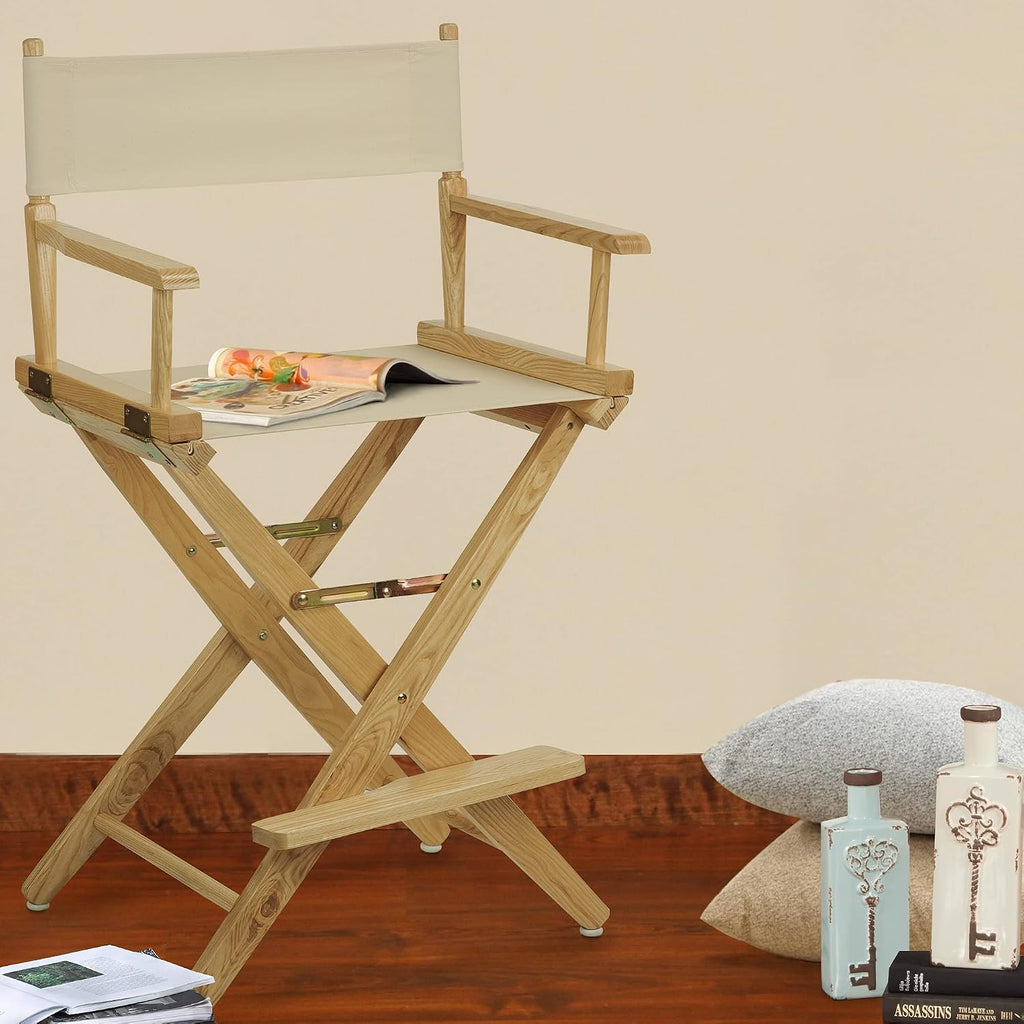Casual Home American Trails Extra-Wide Premium Directors Chair 24" H Counter Height Natural Frame Natural Canvas