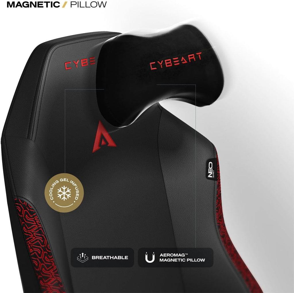 Cybeart | Stealth - NEO Series Gaming/Office Chair | 4D Armrest, NeoTek™ Leatherette, AeroMag™ Neck & Lumbar Pillow, Recline & Tilt