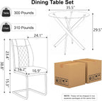 5 Piece Round Glass Dining Table Set for 4, Modern Tempered Glass Top Kitchen Table with 4 Upholstered Chairs, Space-Saving Dining Set for Small Apartment, Gold & Gold