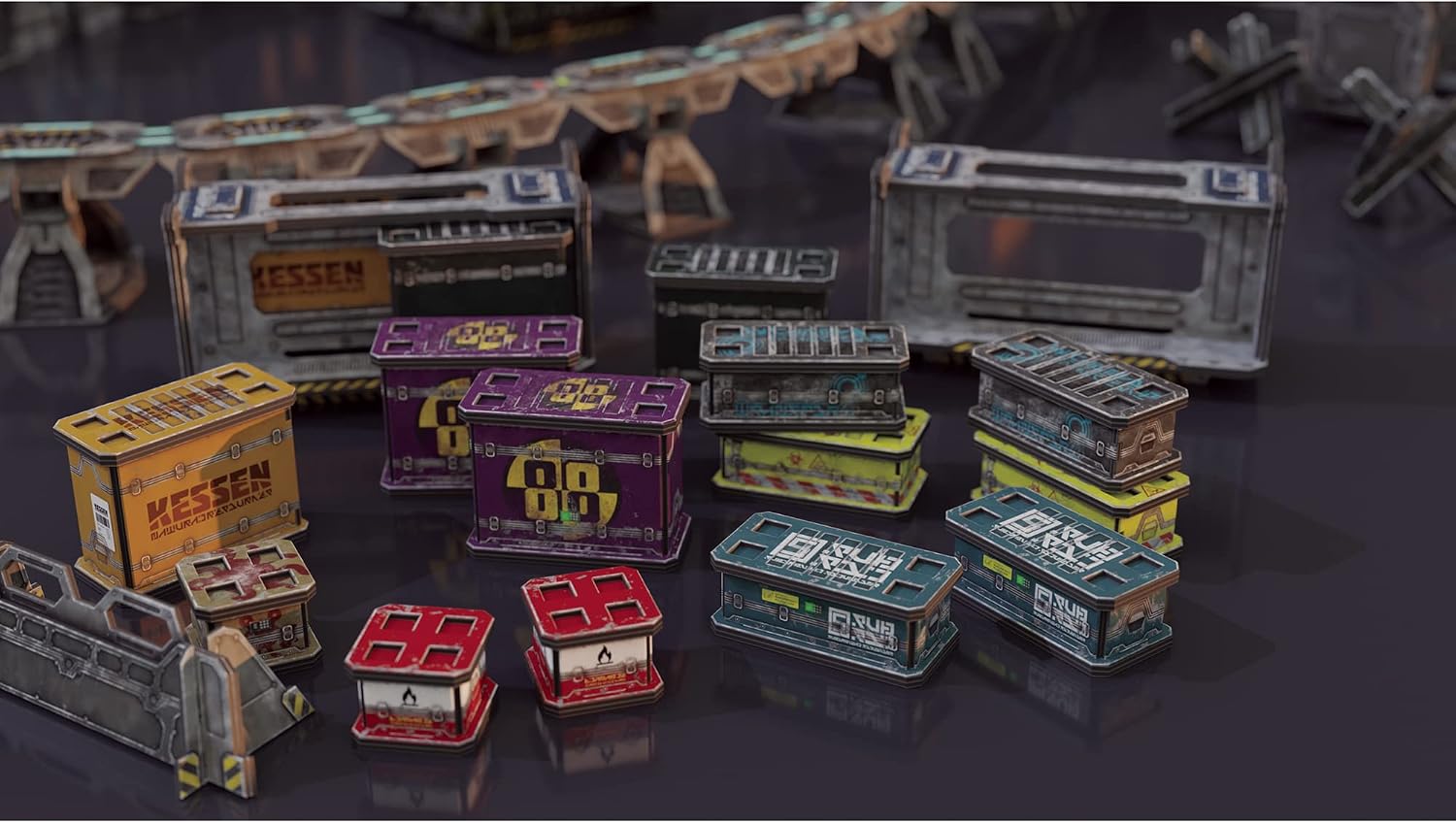 TinkerTurf Sci-Fi Terrain: Crates 1 Add-On, Neutral Theme, Sturdy, Affordable, Great-Looking Full-Color Terrain, Quick and Easy to Assemble, Virtually Limitless Setups