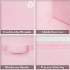 GRANNY SAYS Cube Storage Bins, 11 Inch 6 Pack Storage Cube Organizer, Foladble Fabric Storage Boxes with Handle, Decorative Clothing Storage Baskets for Shelves, Closet, Pink