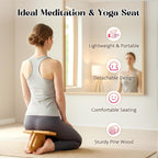 Meditation Bench | Wooden Prayer Kneeling Bench | Meditation Kneeling Stool | for Dormitory Home Office Living Room Yoga Apartment