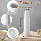 12 Pieces White Ceramic Vases for Home Decor 7.09 inch Tall Vases for Centerpieces Modern Floral for Wedding Party Event Home Office Decoration (Modern)