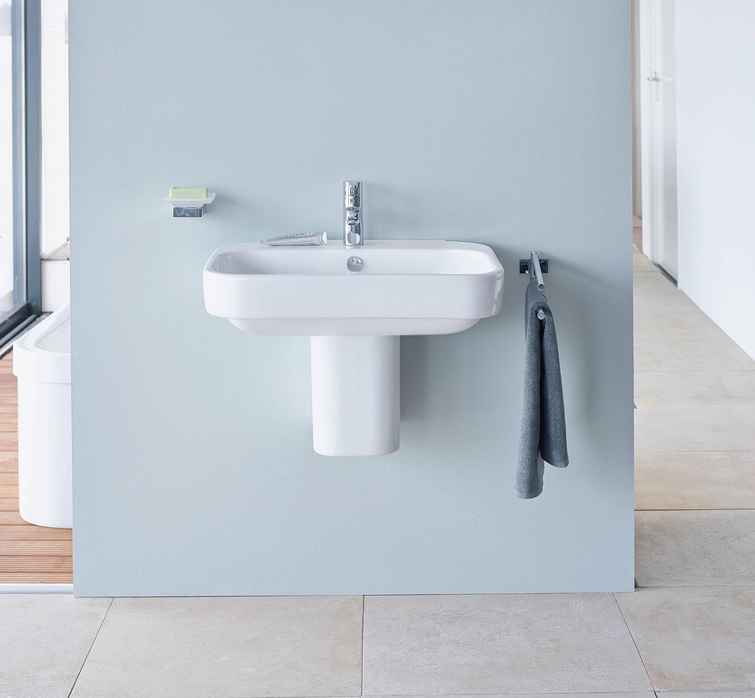 Duravit 2316650000 Happy D.2 25-5/8" Rectangular Ceramic Wall Mounted Bathroom Sink