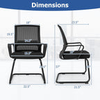 Tangkula Office Guest Chair Set of 12, Reception Chairs Conference Room Chairs with Adjustable Lumbar Support & Sled Base, Modern Mid Back Mesh Desk Chair no Wheels