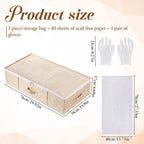 Wedding Dress Box, Preservation Storage Box with 40 Acid-Free Sheets, Sheet Organizers and Storage, Large Wedding Keepsake Trunk