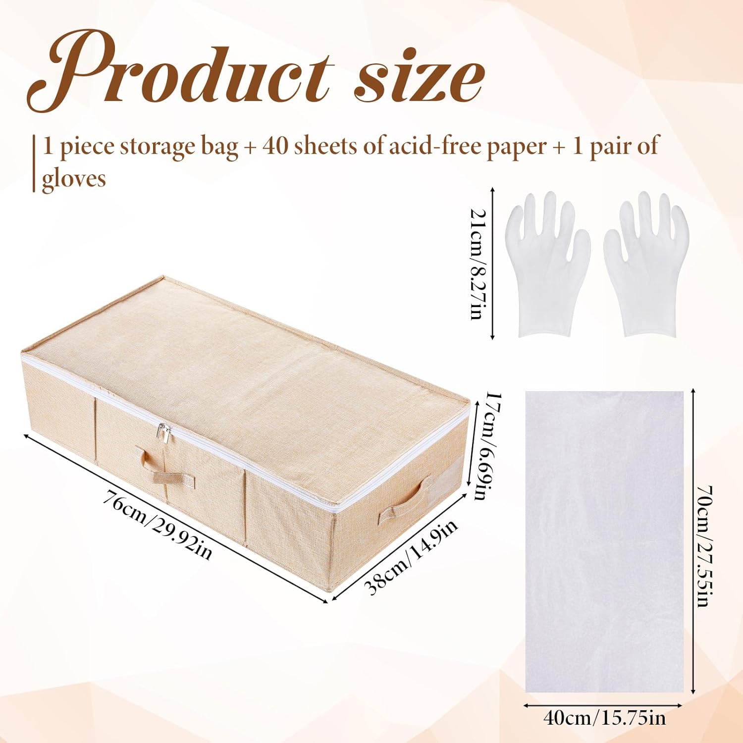 Wedding Dress Box, Preservation Storage Box with 40 Acid-Free Sheets, Sheet Organizers and Storage, Large Wedding Keepsake Trunk