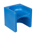 ECR4Kids Tri-Me Indoor/Outdoor 3-in-1 Plastic Multipurpose Cube Chair, Flexible Seating, Blue