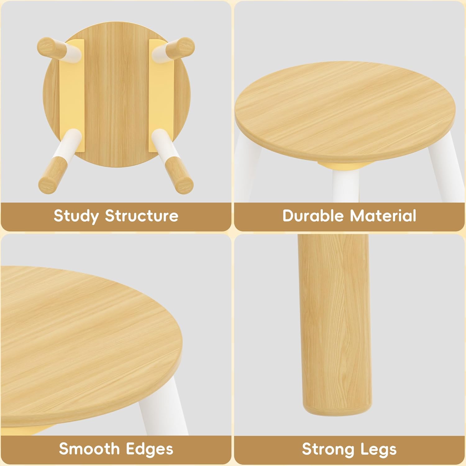 Kids Art Table and Chairs Set with Storage, Wooden Craft Desk with 2 Stools, Child Drawing Table with Open Shelves, Paint Cups, Paper Roll, Bins, Toddler Play Table, 39" L x23 W