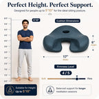 AetherForm Orthopedic Meditation Cushion – Three-Point Ergonomic Floor Seat with Tailbone Relief & Contoured Support for Mindful Sitting, Yoga, and Relaxation (Black, Large)