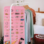 Bloss Pinck Hanging Jewelry Organizer With 90 Pockets for Closet, Earring Holder Organizer Storage, Over The Door Jewelry Organizer, Double-Sided Jewelry Holder for Earrings,Necklaces,Rings