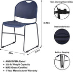 OEF Furnishings OEF855-CL/4 Ultra Compact Commercial Stack Chair (Navy Blue, 4-Pack)