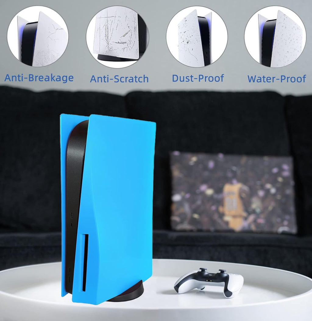 Disc Edition Face Plates Cover Skins Shell Panels for PS5 Console, Accessories for PlayStation 5 Protective Replacement Faceplates Dustproof Anti-Scratch (Starlight Blue)