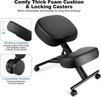 Ergonomic Kneeling Chair, Height Adjustable Office Chair with an Angled Seat and Casters for Home, Meditation Chair