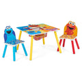 Delta Children Sesame Street Kids Table and 2 Chair Set with Storage, Blue | Greenguard Gold Certified, Kids Table & Chair Set for Toddlers & Children for Arts/Crafts, Snack Time, Durable Activity Table