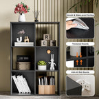 Sweetcrispy 6 Cube Storage Organizer - Open Cube Bookshelf with 3 Removable Back Panels, Display Storage Bookcase for Living Room, Bedroom, Entrance Hall, Home Office，36" Lx11.6 Wx24 H, Deep Black