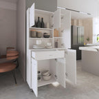 1-Shelf 1-Drawer Pantry Cabinet White,Buffet Kitchen Sideboard,for Kitchen,Dining Room