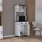 23.6" D*13.7" W Freestanding Kitchen Pantry with Dawer & 2 Shelves, Top Single Door & Lower Double Door, Rectangular Storage Cabinet, Modern Minimalist, for Living Room, Dining Room, White