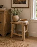 Artissance Approx. 22-26" Wide 14-16" Deep Vintage Accent Table with Unique Top Weathered Natural