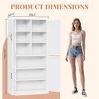 Steel Kitchen Pantry Cabinet with Barn Doors and Adjustable Shelves, Metal Farmhouse Storage Cabinets for Living Room, Bathroom, Kitchen Storage