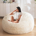 MAXYOYO Bean Bag Chair for Adults, Large 4 ft Bean Bag Chair with Foam Filling, Ultra Soft Fur Lazy Sofa for Living Room Bedroom, Machine Washable Cover
