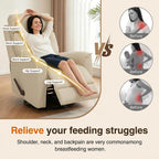 360° Swivel Glider Rocker Recliner Chair, Manual Reclining Sofa for Adults, Nursery Rocking Chiar for Nursery Room, Living Room and Bedroom, Small Recliners for Small Spaces,Beige