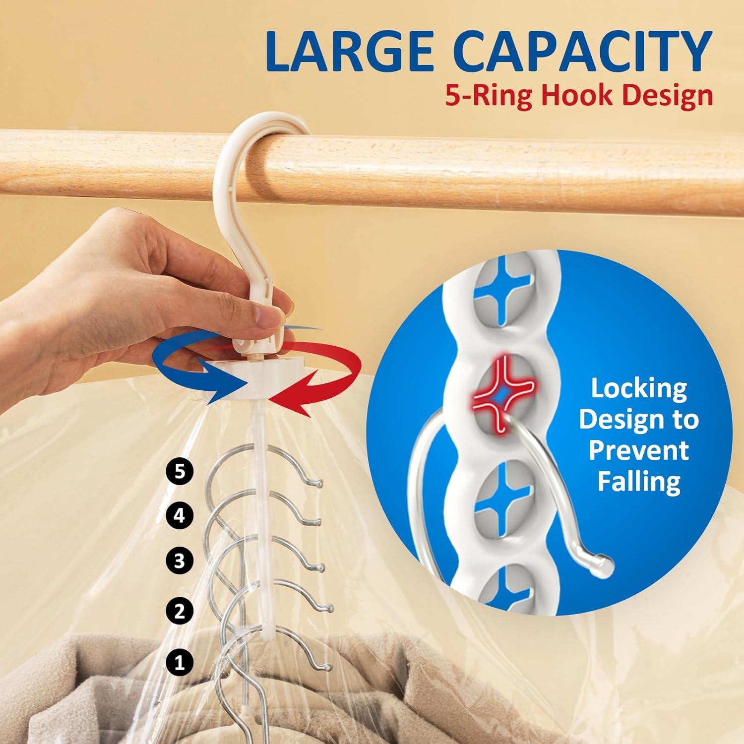 Hanging Vacuum Storage Bags, 6 Pack Large Hanging Vacuum Seal Garment Bags for Clothing, Space Saver for Clothes, Suits, Dresses, Jackets, Clothing Storage for Moving Supplies(6 Long)