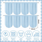 Irenare 8 Pcs Blue Check Plaid School Classroom Curtains Back to Classroom Colorful Curtains for Sunset Soiree Party Decorations Sunset Kindergarten Daycare Primary Bedroom Playroom Room Decor