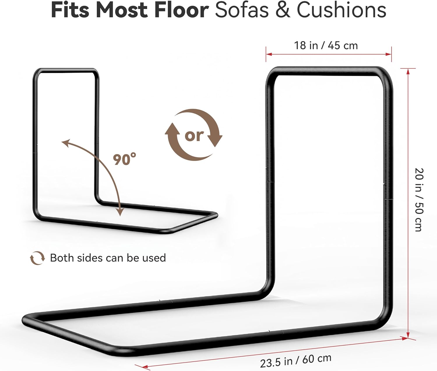 WOWMAX Floor Sofa Support Frame, Freestanding Back Support for Floor Cushions, No Wall Needed, Easy Assembly, Fits Most Floor Sofas (Sofa Not Included)