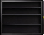 Shot Glass Shooter Display Case Small Wall Curio Cabinet for Salt & Pepper Shaker Display Also Compatible with Funko Pop Figures, Nodder Wobbler Figures - Black Frame