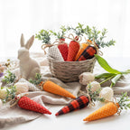 Skylety 8 Pcs Easter Carrot Fabric Artificial Carrot Rustic Nonwoven Stuffed for Farmhouse Spring Easter Baskets Decor Vase Filler Decor Tiered Tray Decoration (Vintage Color)