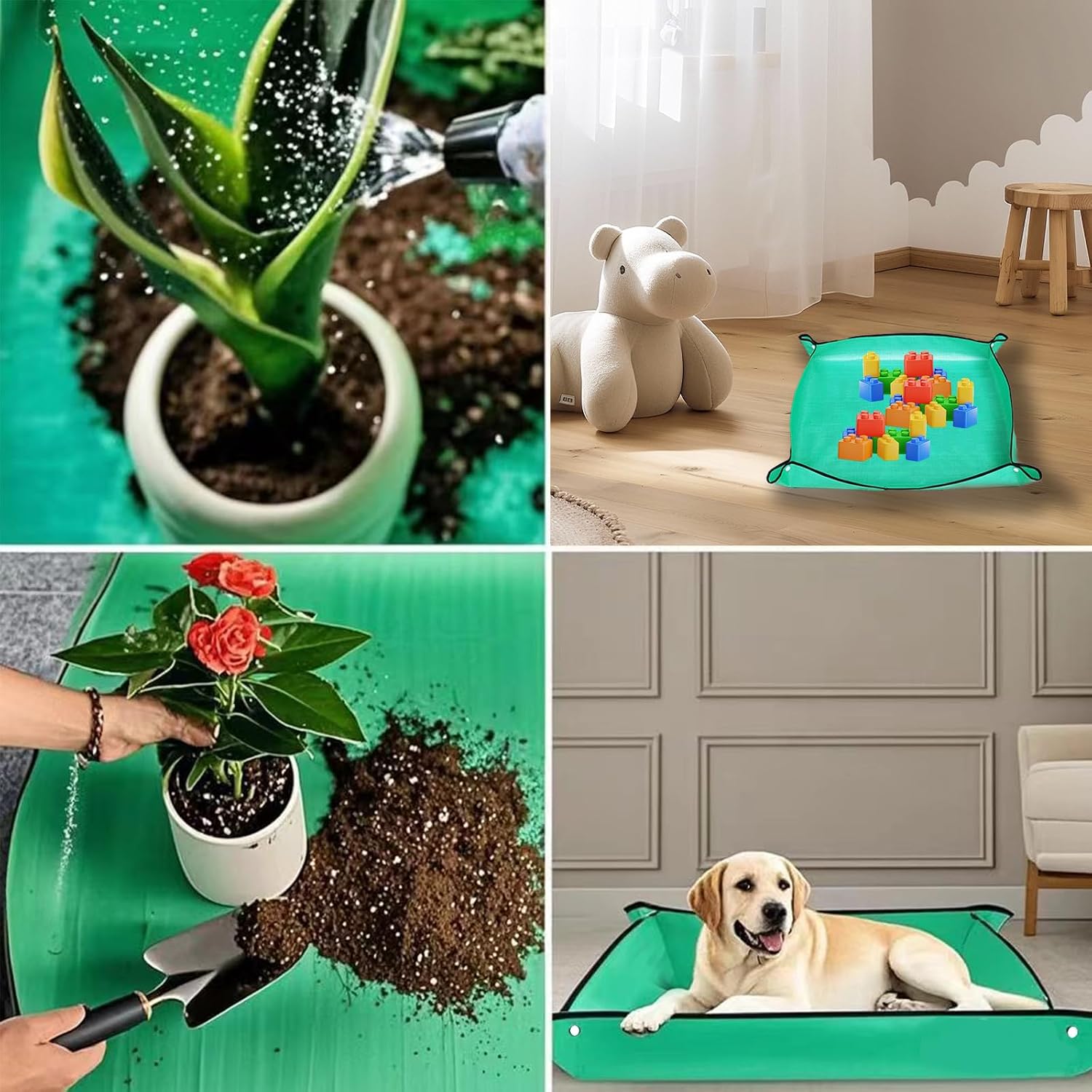 Repotting Mat for Indoor Plant Transplanting, Foldable Waterproof Potting Tray, Portable Gardening Mat for Succulents and Plant Care
