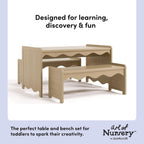Storkcraft Casablanca Montessori Indoor Kids Table & Bench Set – Premium Kids Activity Table and Bench Set, Toddler Furniture for Crafts and Snack Time, Durable & Easy-to-Clean Surface (Driftwood)