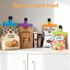 Chip Clips, 6 Pack Large Food Clips, Snack Bag Clip, Plastic Heavy Duty Seal Grips for Food Storage, Home, Office and More(6 x 3.5 Inch)