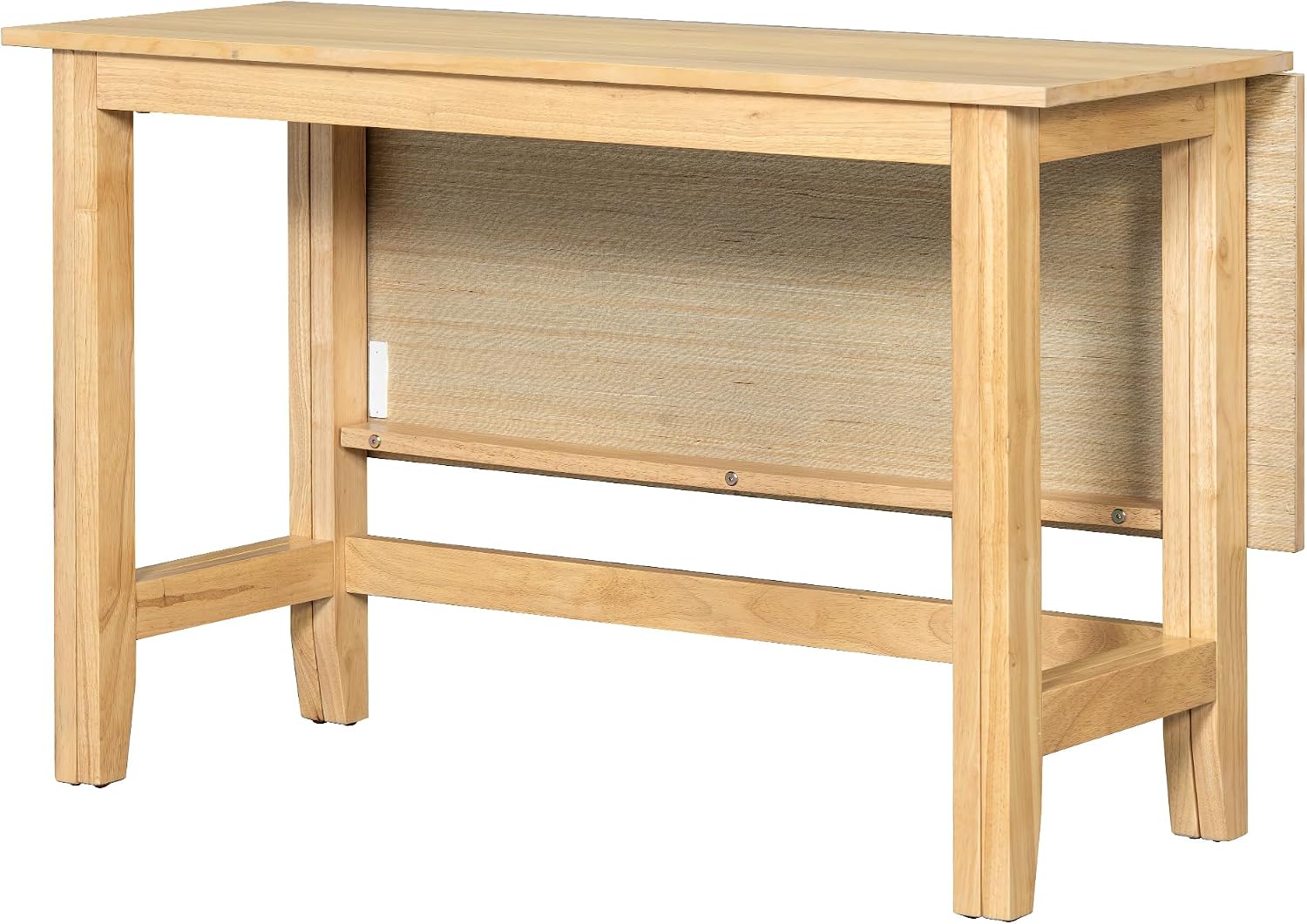 LUMISOL Extendable Dining Room Table for 4, Small Folding Drop Leaf Kitchen Dining Table, 18–36 inch, Space-Saving, Easy Assembly, Natural