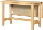 Knocbel Farmhouse 2-4 Person Rectangular Folding Dining Table, Wooden Kitchen Dining Room Bar Pub Bistro Small Space Furniture, Standard Height (Natural)