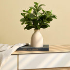 16" Artificial Eucalyptus Stems Potted Plant Indoor Fake Plants - Realistic Greenery with Vase, Small Artificial Office Desk Plants in Pots for Home Decor Weddings Centerpieces