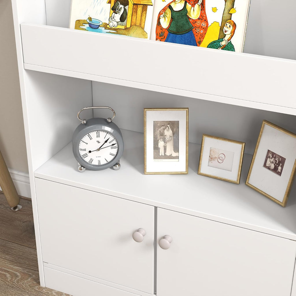 Toy Storage Cabinet, Bookcase Bookshelf for Room, Bedroom, Playroom, Nursery, White