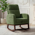GarveeLife Nursery Rocking Chair,300lb Glider Chair with Solid Wood Legs/Two Side Pockets,Corduroy Upholstered Glider Rocker with Footrest High Backrest for Living Room/Bedroom/Nursery