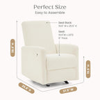 Delta Children Dove Recliner Chair – Manual Recliner with 2 Positions and Glide Motion - Greenguard Gold Certified, Pearl Boucle