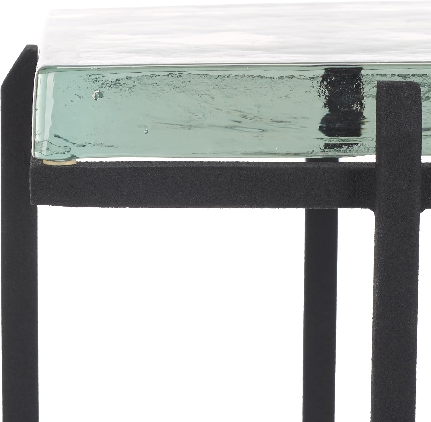 SAFAVIEH Couture Collection Giabelle Black/Clear Cast Glass Drink Table (Fully Assembled)