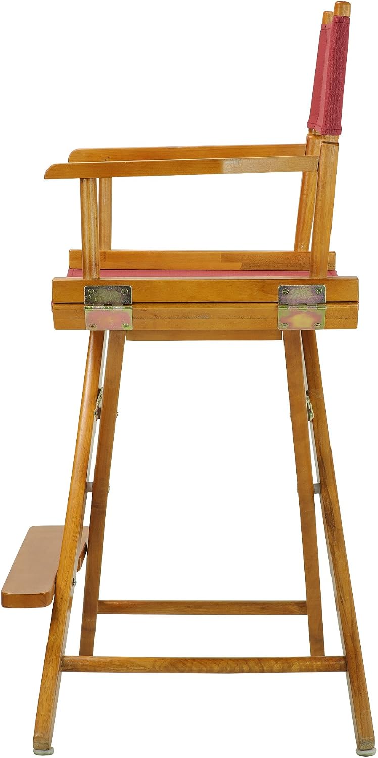 Casual Home Director's Chair ,Honey Oak Frame/Burgundy Canvas,24" - Counter Height