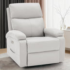 Korser Power Swivel Rocker Recliner Chair. Electric Glider Rocking Chair Nursery with Massage & Heat. PU Leather Nursery Rocking Chairs with USB & Type-C Ports for Living Room, Bedroom, Nursery, White