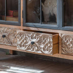Entryway Cabinet Retro Glass Dining Sideboard Wine Cabinet Home Creative Restaurant Carved Storage Cabinet Sideboard Storage Cabinet